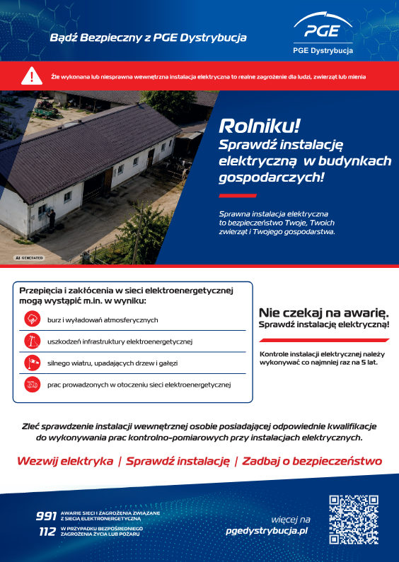 Sprawdź instalację elektryczną w budynkach gospodarczych