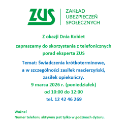 Dyżur telefoniczny ZUS